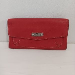 FOSSIL Vintage wallet/clutch red leather